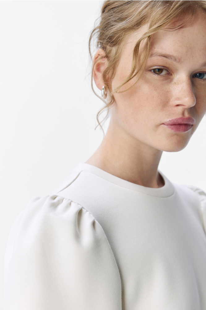 OBJANDREA RE L/S O-NECK TOP NOOS 23047103 WHITE SAND